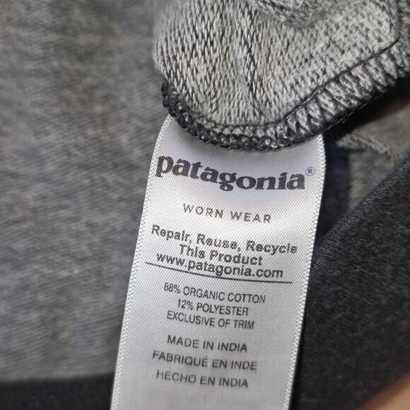 Patagonia Womens Board Short Label Lightweight Full Zip Hoodie Sz M Gray Logo - Picture 8 of 8